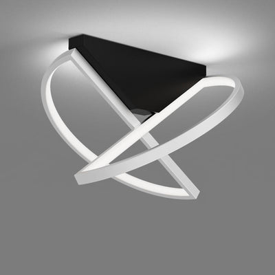 Moderne kreative geometrische Aluminium-LED-Deckenleuchte mit halbbündiger Montage 