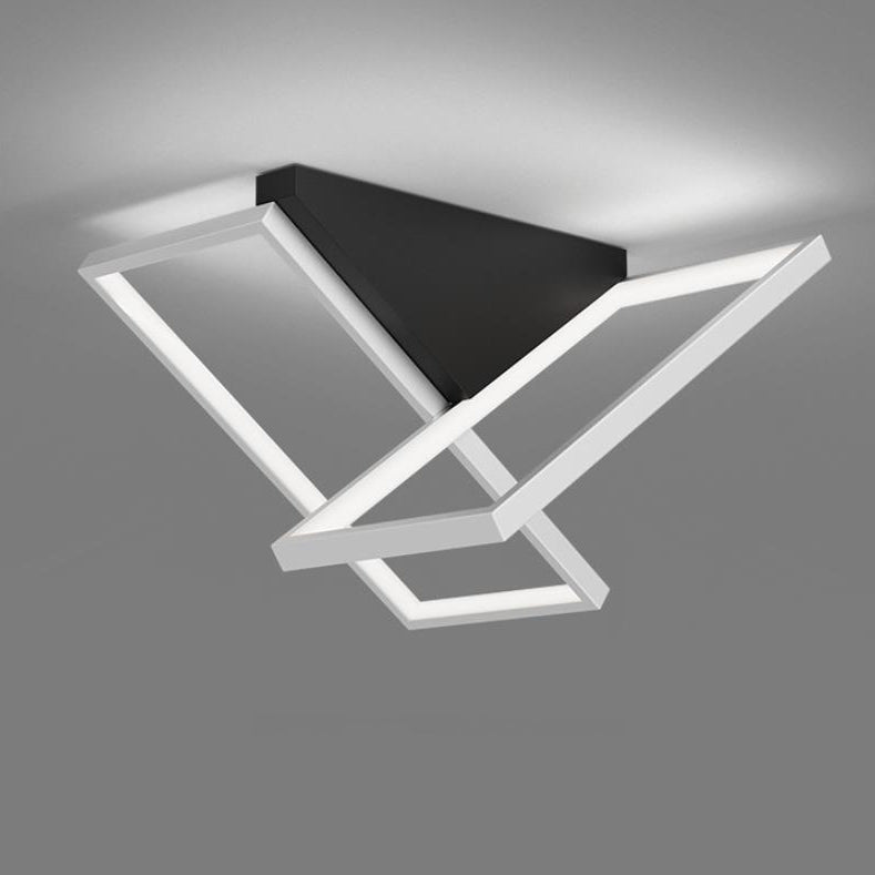 Moderne kreative geometrische Aluminium-LED-Deckenleuchte mit halbbündiger Montage 