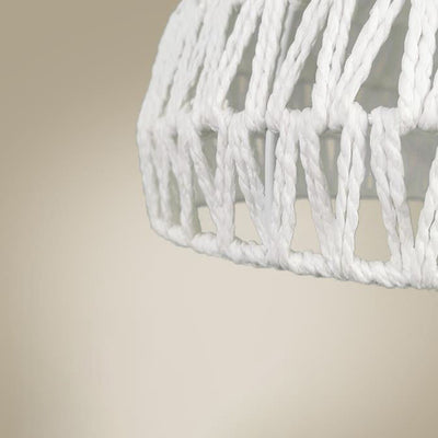 Modern Straw Braided Retro Cutout Design 1-Light Pendant Light