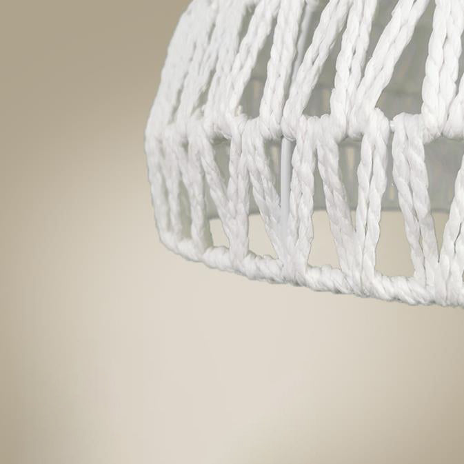 تصميم حديث مضفر من القش بتصميم عتيق ومفرغ لمصباح معلق بلمبة واحدة 