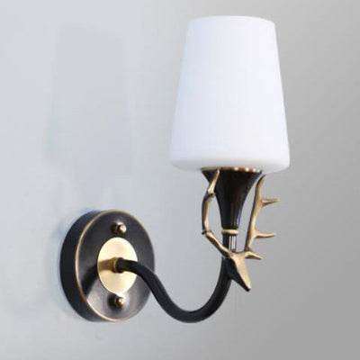 Industrial Full Copper Exquisite Deer Head Design 1/2-Light Wall Sconce Lamp