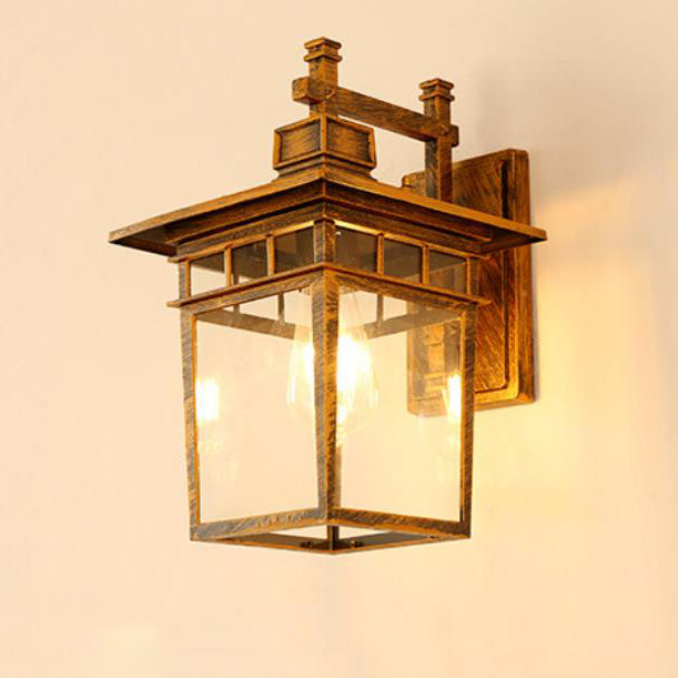 Retro Industrial Square Cage Outdoor Waterproof Wall Sconce Lamp
