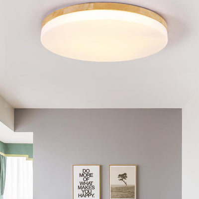 Modern Acrylic Shade Round Log LED Flush Mount Light