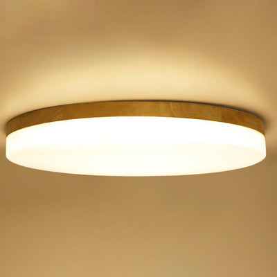 Moderne LED-Unterputzleuchte mit Acrylschirm und Rundholz 