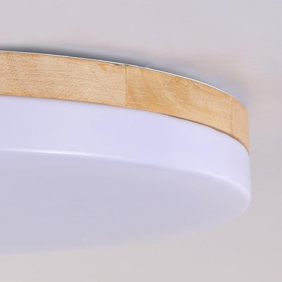 Moderne LED-Unterputzleuchte mit Acrylschirm und Rundholz 