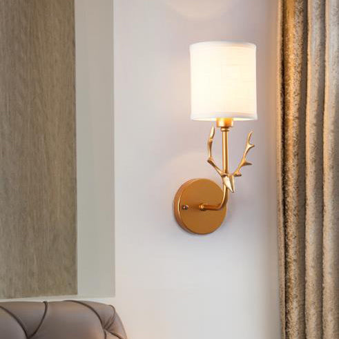 Conception de tête de cerf créative en tissu industriel 1-lumière applique murale 