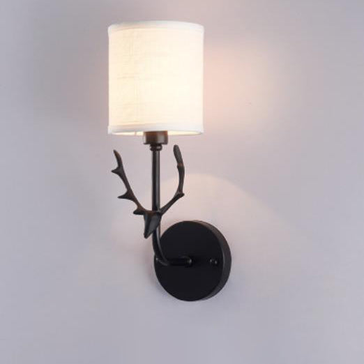 Conception de tête de cerf créative en tissu industriel 1-lumière applique murale 