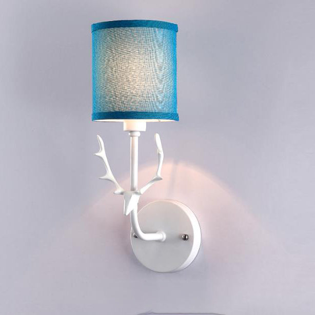 Conception de tête de cerf créative en tissu industriel 1-lumière applique murale 