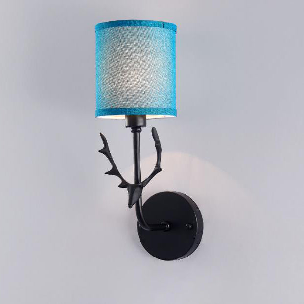 Conception de tête de cerf créative en tissu industriel 1-lumière applique murale 