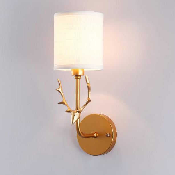 Conception de tête de cerf créative en tissu industriel 1-lumière applique murale 