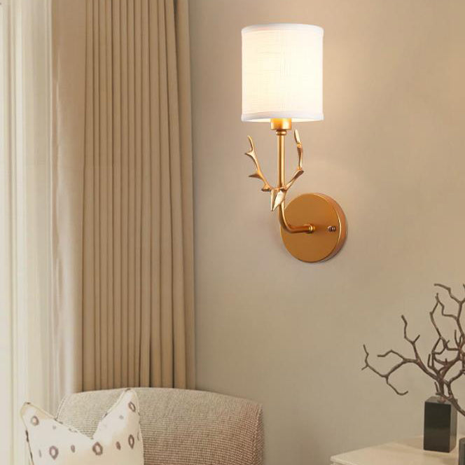 Conception de tête de cerf créative en tissu industriel 1-lumière applique murale 