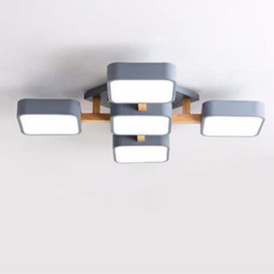 Modern Acrylic Small Cube Combination LED Flush Mount Light