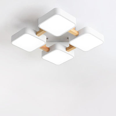 Modern Acrylic Small Cube Combination LED Flush Mount Light