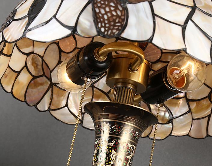 Tiffany European Shell Pattern 2-Light Tischlampe 