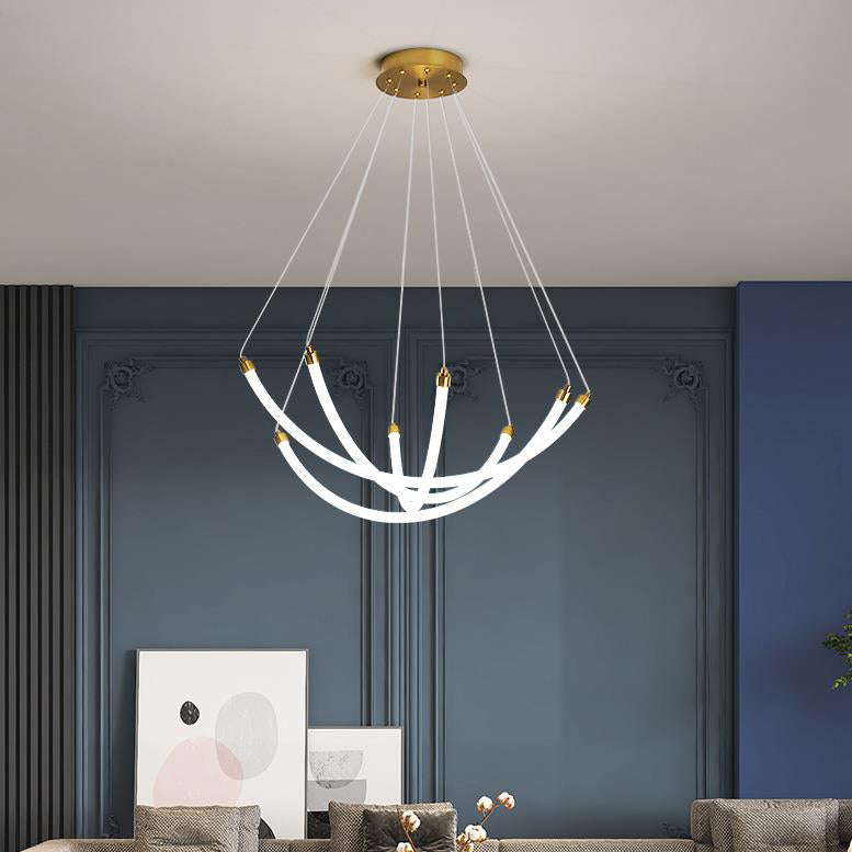 Nordic Creative Arc Line  Luminous LED Chandelier