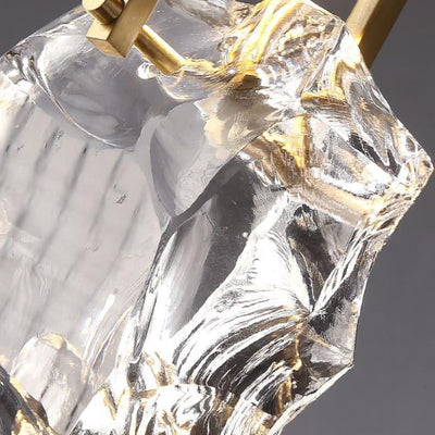 Modern Minimalist Ice Cube Crystal 1-Light Pendant Light