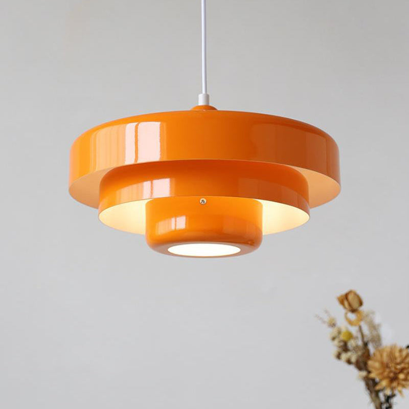 Nordic Vintage Multi-Layered Round Metal 1-Light Pendant Light