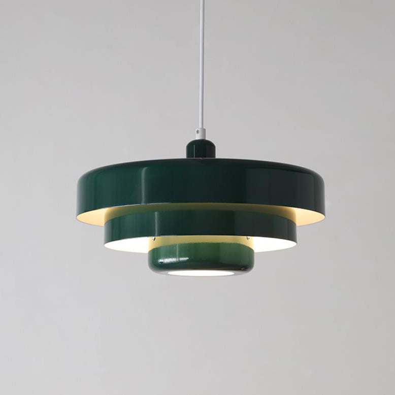 Nordic Vintage mehrschichtige runde Metall-Pendelleuchte mit 1 Licht 