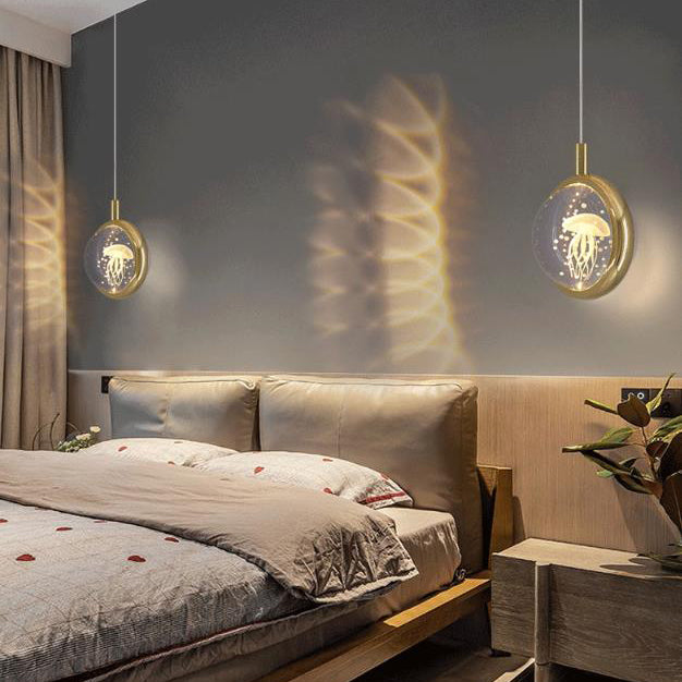 Lampe suspendue LED multi-styles en boule de cristal tridimensionnelle créative 