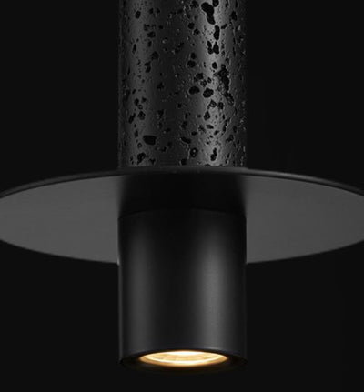 Modern Travertine Black Shade LED Pendant Light