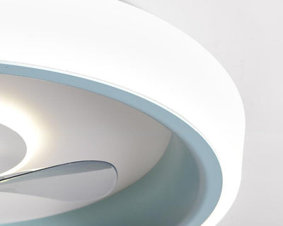 Simple Modern Acrylic Lightweight LED Flush Mount Fan Light