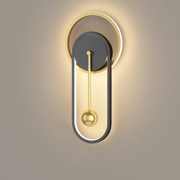 Nordic Industrial Iron Clock Design LED Wall Sconce Lamp