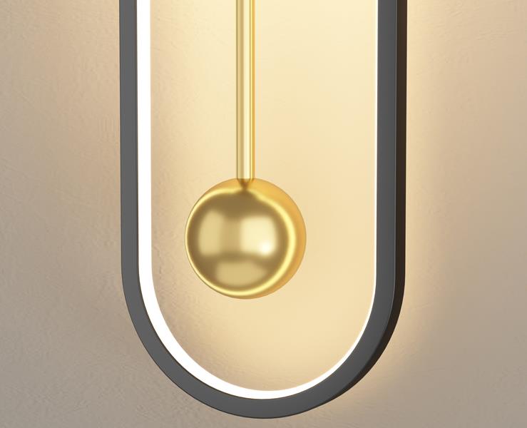 تصميم ساعة حائط حديدية صناعية نوردية مع مصباح حائط LED 