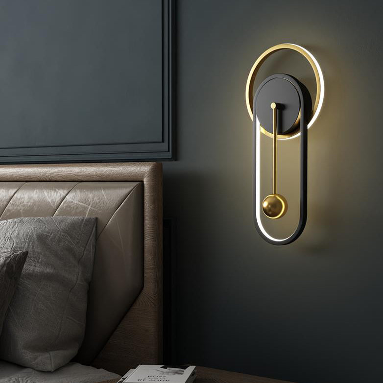 تصميم ساعة حائط حديدية صناعية نوردية مع مصباح حائط LED 