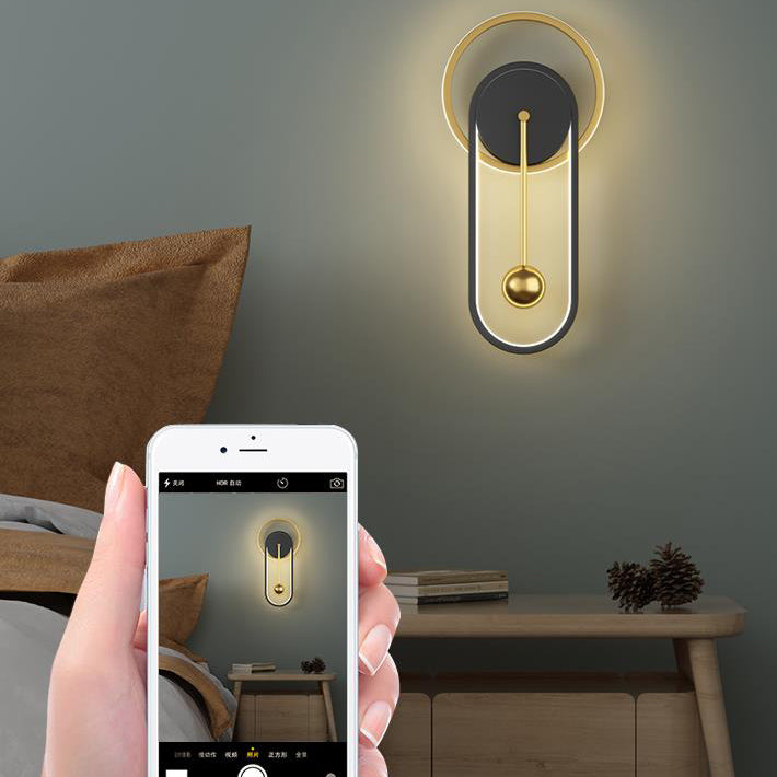 تصميم ساعة حائط حديدية صناعية نوردية مع مصباح حائط LED 