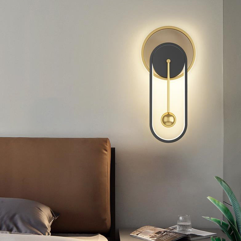Nordic Industrial Iron Clock Design LED Wall Sconce Lamp