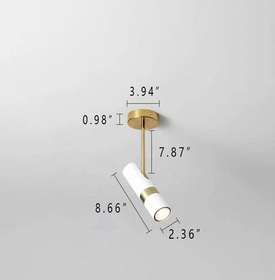 Industrial Aluminum Long Tube Design Spotlight LED Flush Mount Light