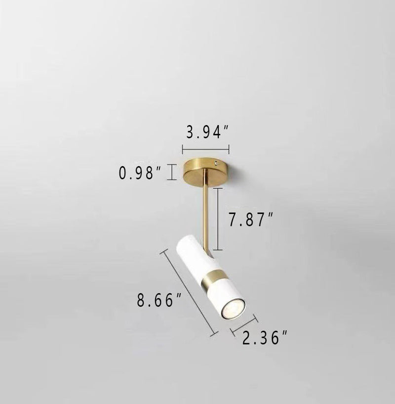 Industrial Aluminum Long Tube Design Spotlight LED Flush Mount Light