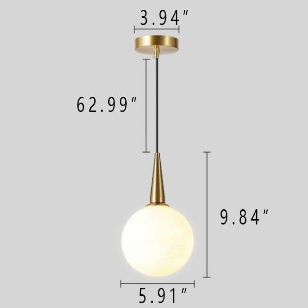 Kreatives nordisches Glas Erde/Mond Design 1-flammige Pendelleuchte 