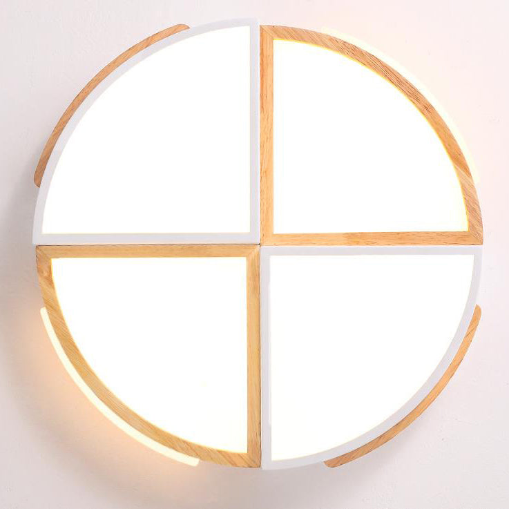 Nordic Creative Log Geometric Windmill Design LED Flush Mount Light