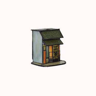Tiffany Glass Retro Tiny House Design 1-Light Table Lamp
