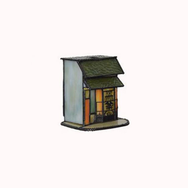 Tiffany Glass Retro Tiny House Design 1-Light Table Lamp