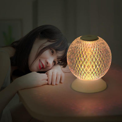 مصباح طاولة بتصميم قمر أكريليك إبداعي بإضاءة ليد 