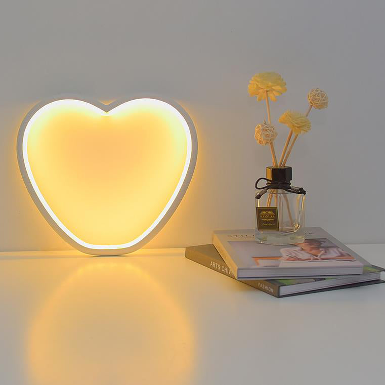 Creative Aluminum Heart Shape LED Night Light Table Lamp