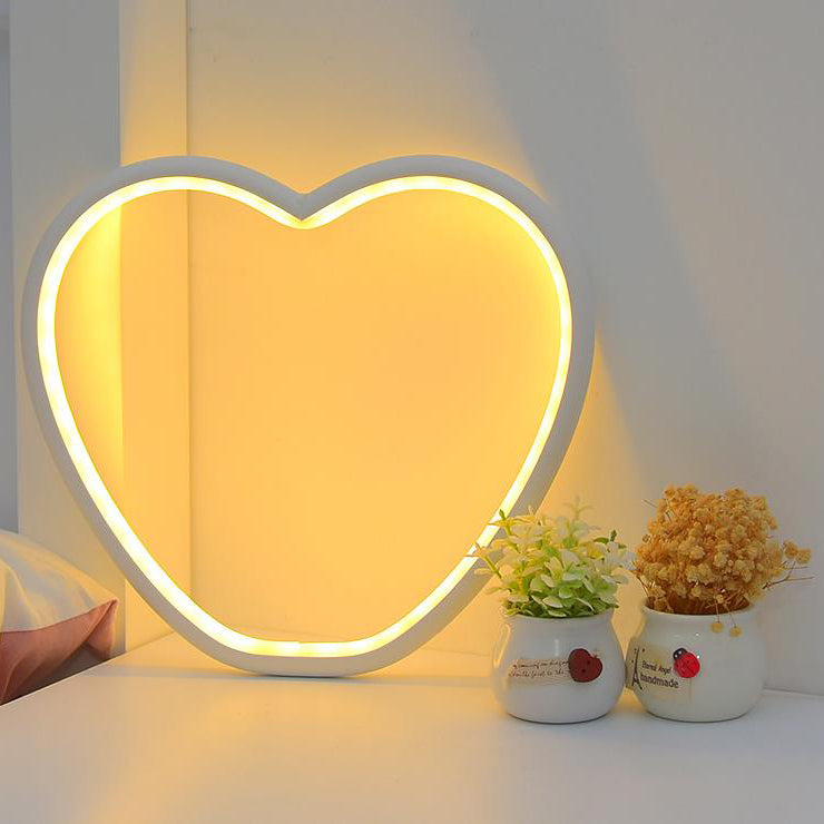 Creative Aluminum Heart Shape LED Night Light Table Lamp
