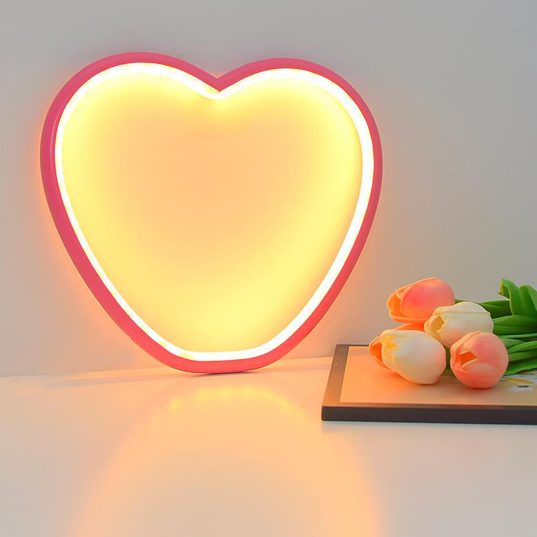 Creative Aluminum Heart Shape LED Night Light Table Lamp