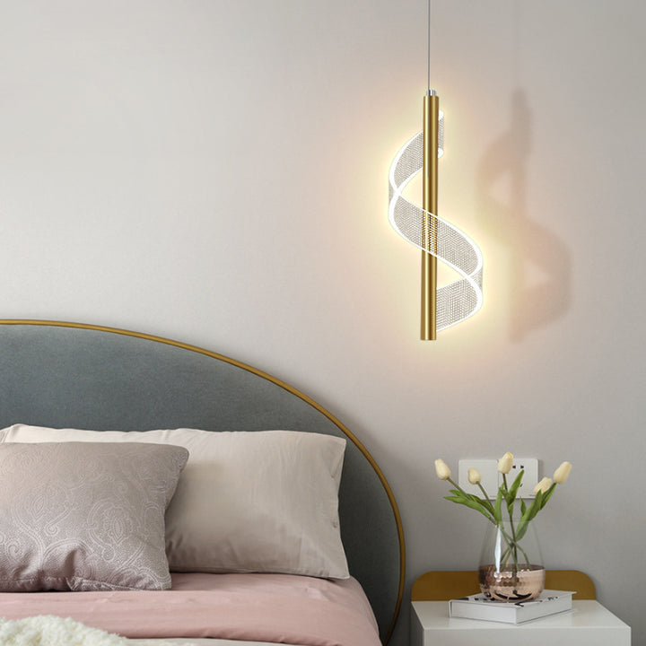 Minimalistisches nordisches LED-Kronleuchter-Design mit Acrylstreifen 