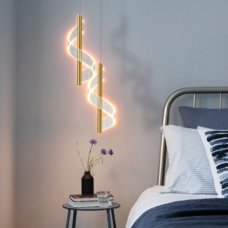 Minimalistischer LED-Kronleuchter im nordischen Acryl-Streifendesign 