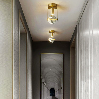 Industrielle Deckenleuchte mit All-Kupfer Blasenkristallkugel Design und LED 