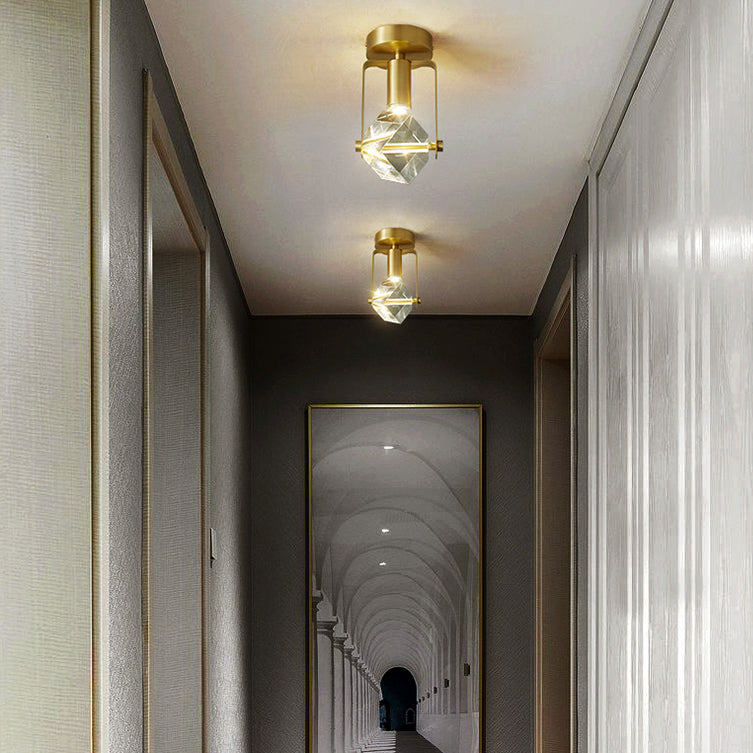 Industrielle Deckenleuchte mit All-Kupfer Blasenkristallkugel Design und LED 