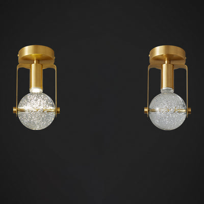 Industrielle Deckenleuchte mit All-Kupfer Blasenkristallkugel Design und LED 