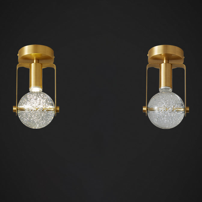 Industrielle Deckenleuchte mit All-Kupfer Blasenkristallkugel Design und LED 