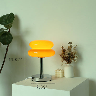 Moderne 1-flammige Tischlampe im Glas-Tart-Design