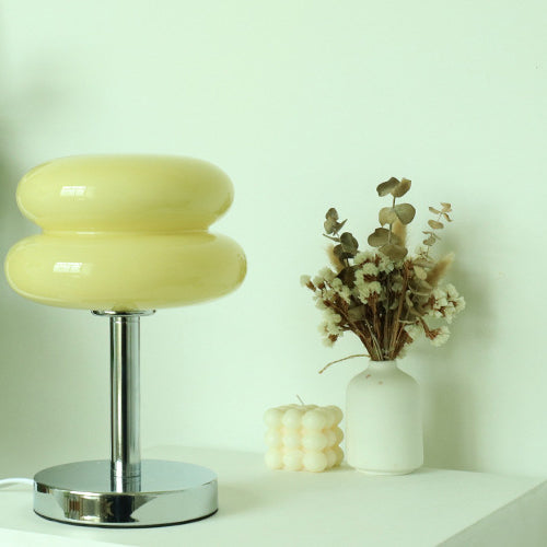Modern Glass Tart Design 1-Light Table Lamp