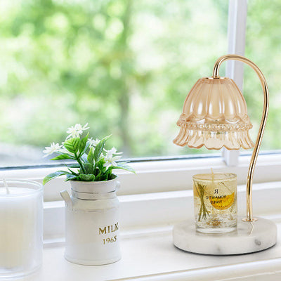 Creative Lily Of The Valley Flower Design With Candle LED Melting Wax Table Lamp