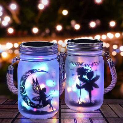 مصباح LED خارجي على شكل جرة زجاجية مثلجة من Solar Creative Fairy 